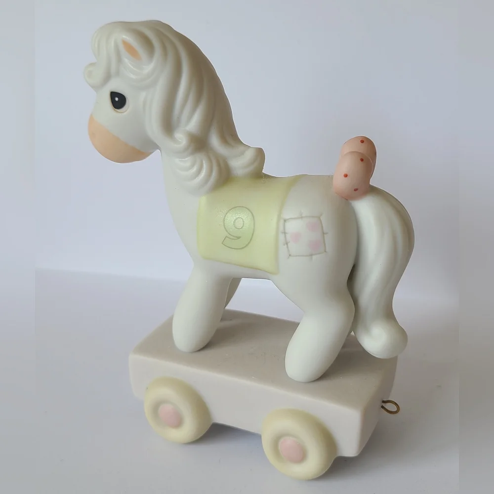Vintage Precious Moments Birthday Train 9 Year Old Horse Collectible Figurine - Picture 8 of 14